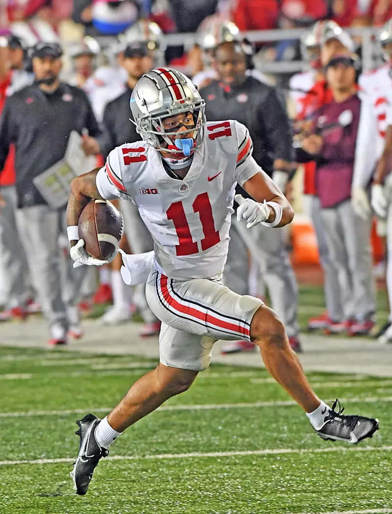 Ohio State Football Player Action Shot Wallpaper