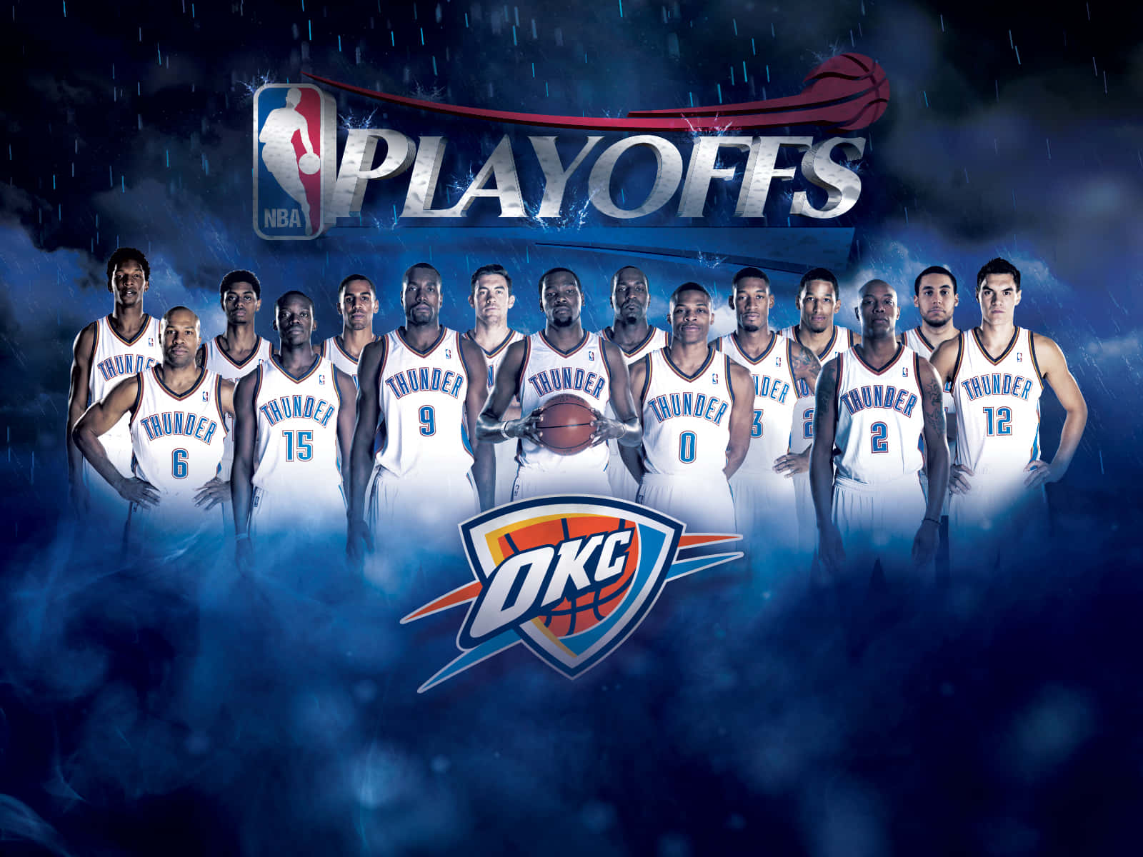 Oklahoma City Thunders 2012 Playoffs Roster Wallpaper