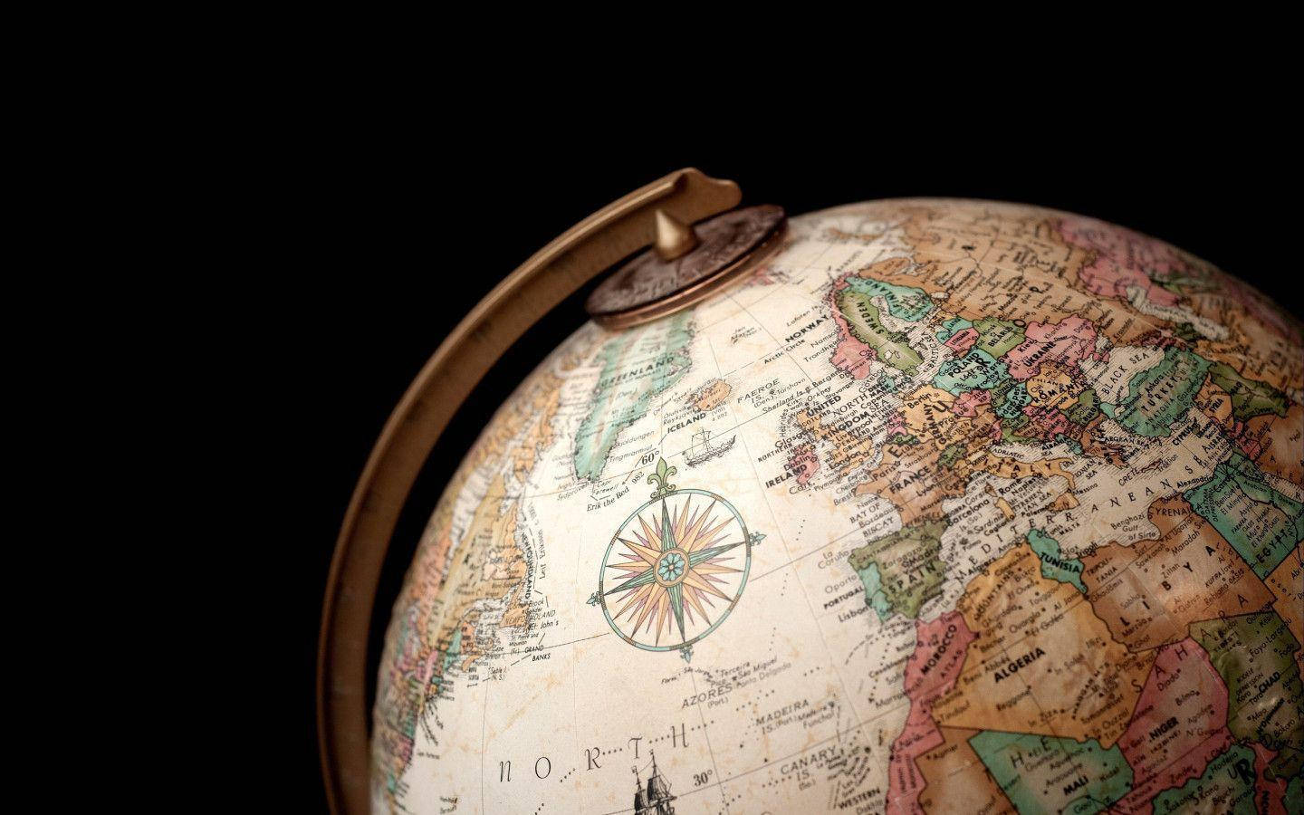 Old World Globe Map Wallpaper