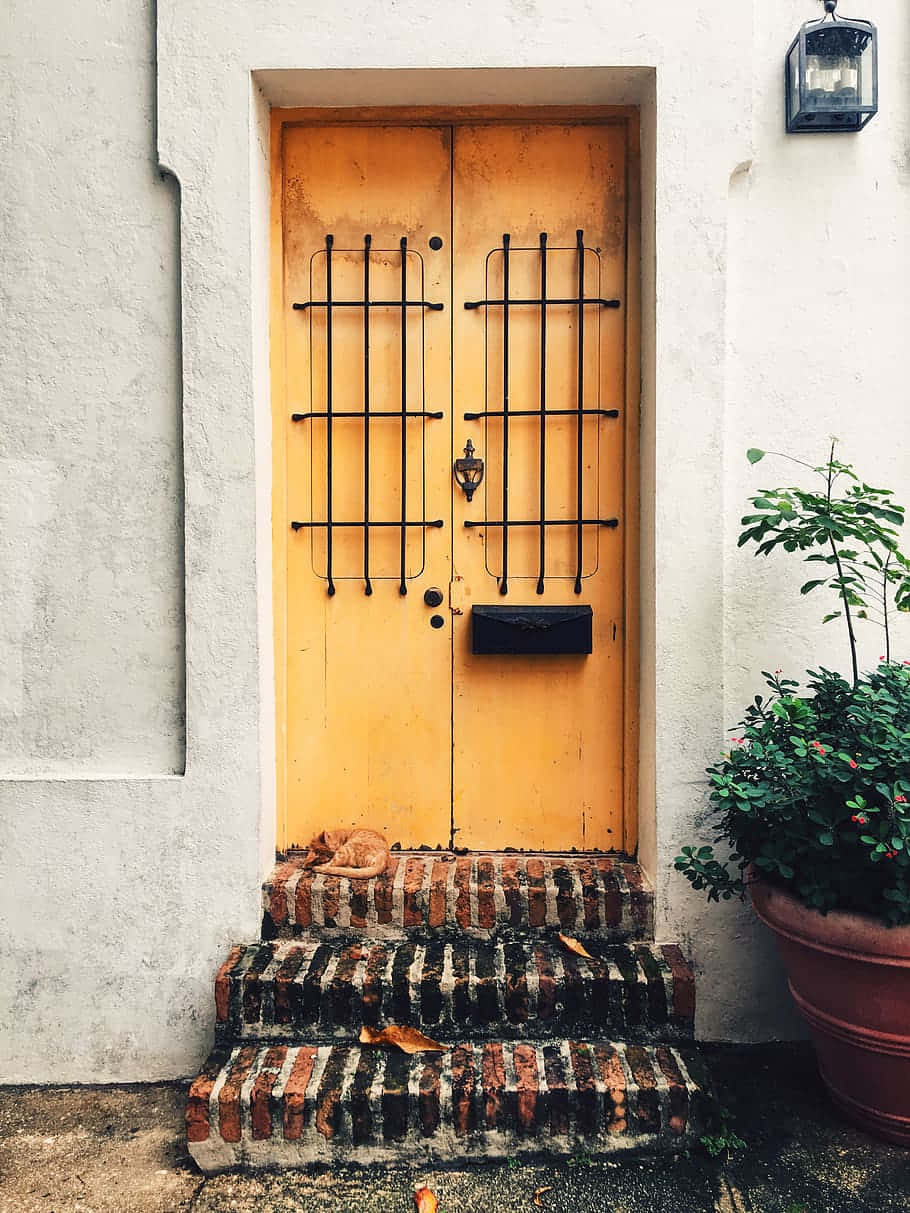 Old Yellow Door Puerto Rico Wallpaper