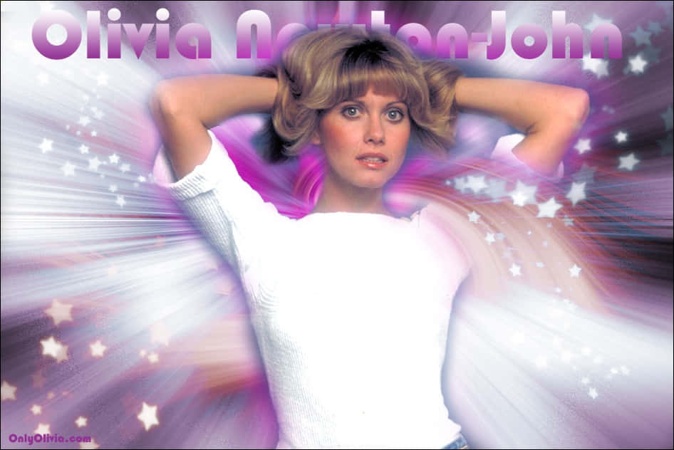 Olivia Newton John In Abstract Background Wallpaper