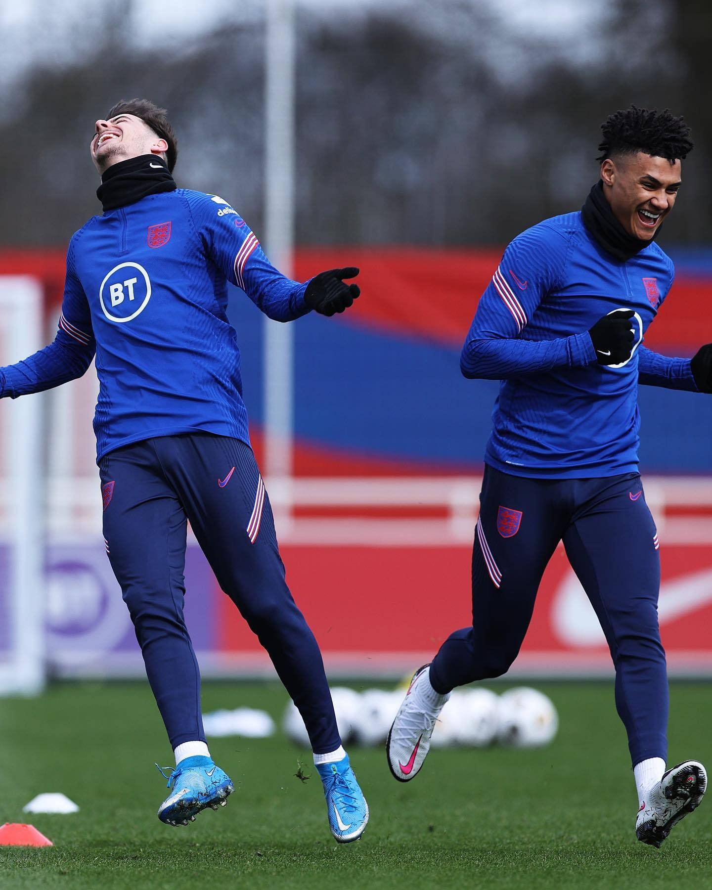 Ollie Watkins Laughing With Teammate Wallpaper