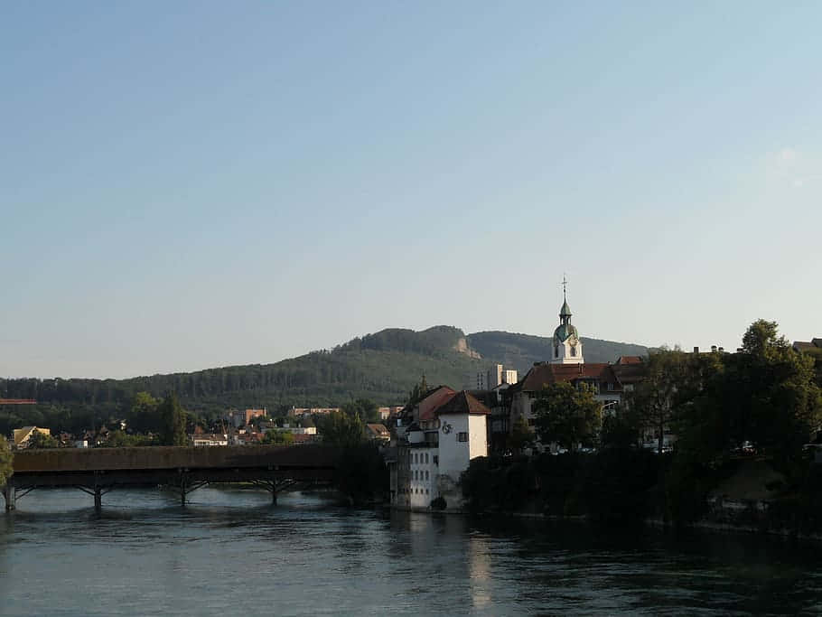 Olten River Aareand Cityscape Wallpaper