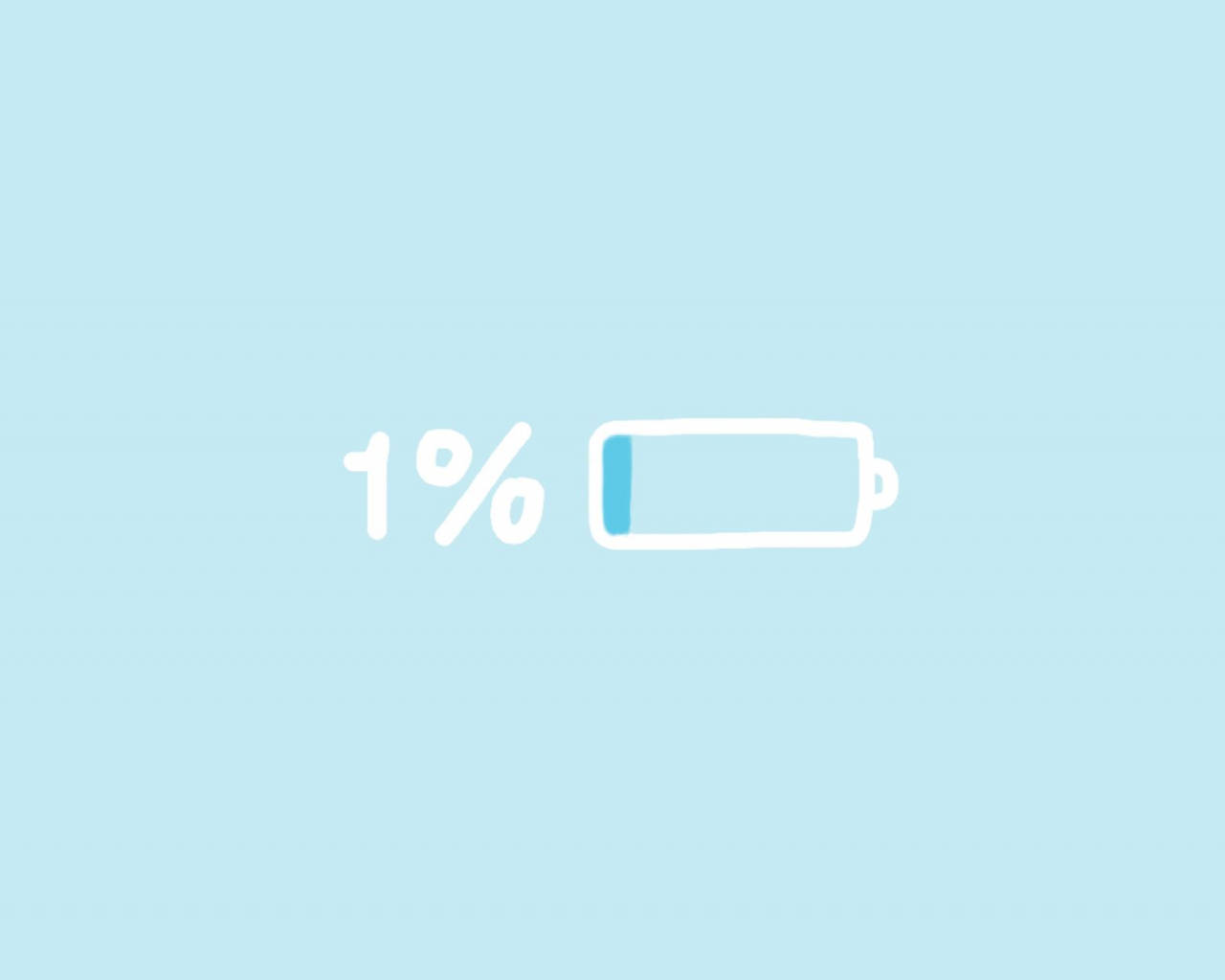 One Percent Battery Pastel Cute Wallpaper