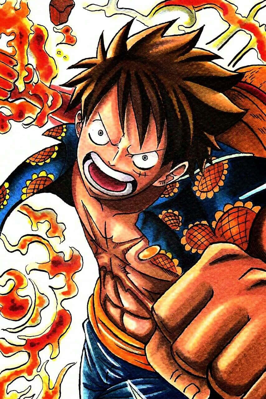 One Piece - A Character With A Fire In His Hand Wallpaper