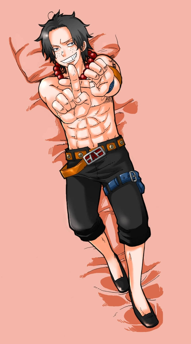 One Piece Ace Fingers Crossed Wallpaper