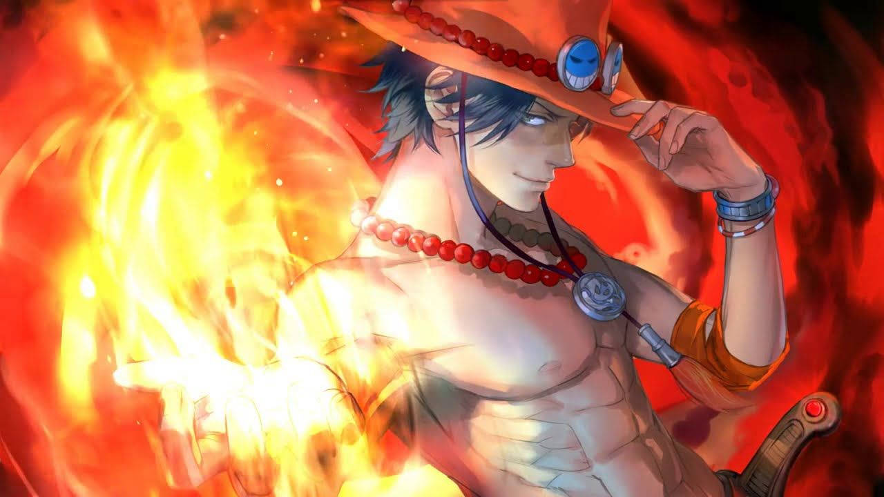 One Piece Ace Orange Cowboy Hat Wallpaper