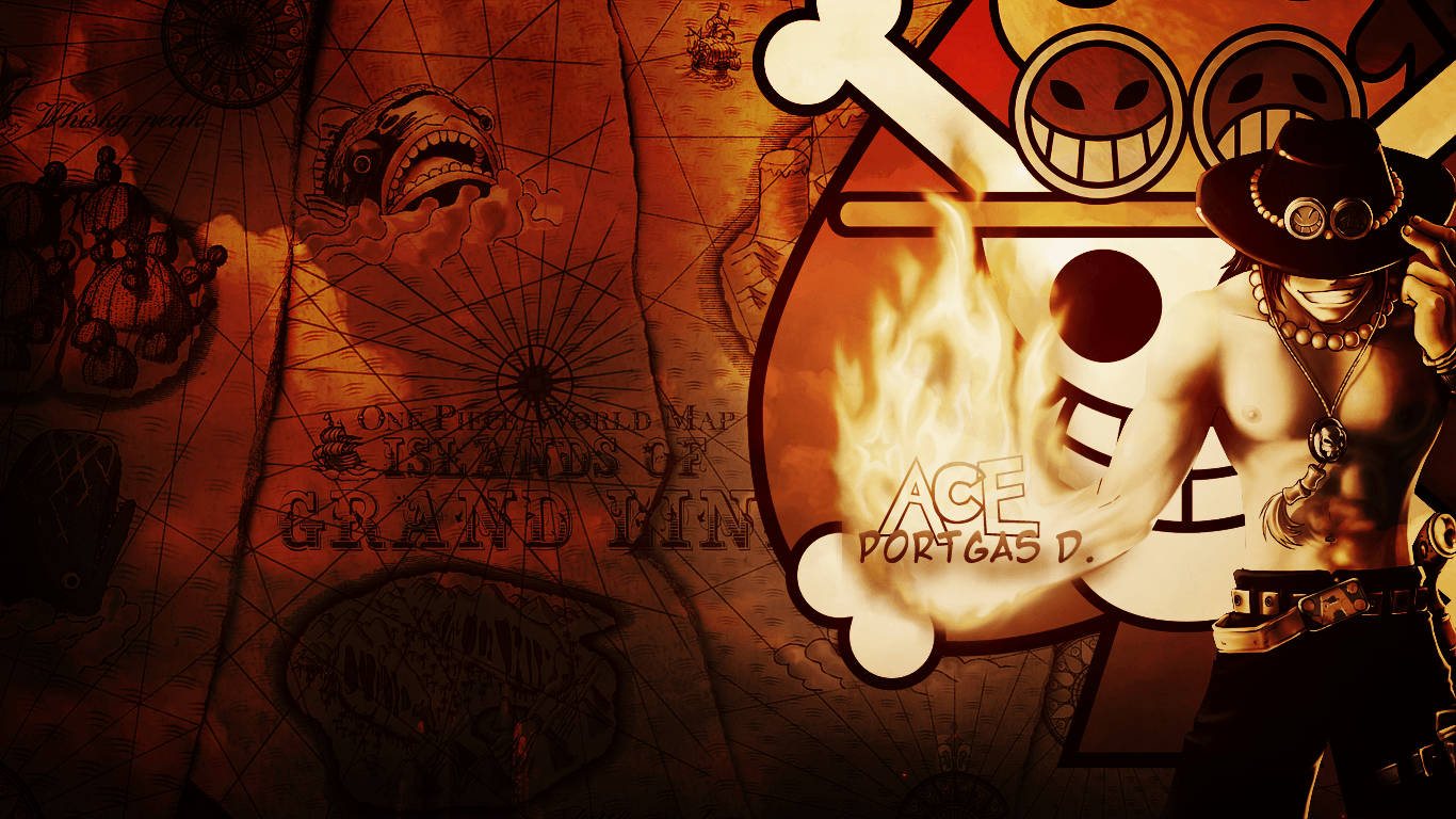 One Piece Ace Pirate Logo Wallpaper