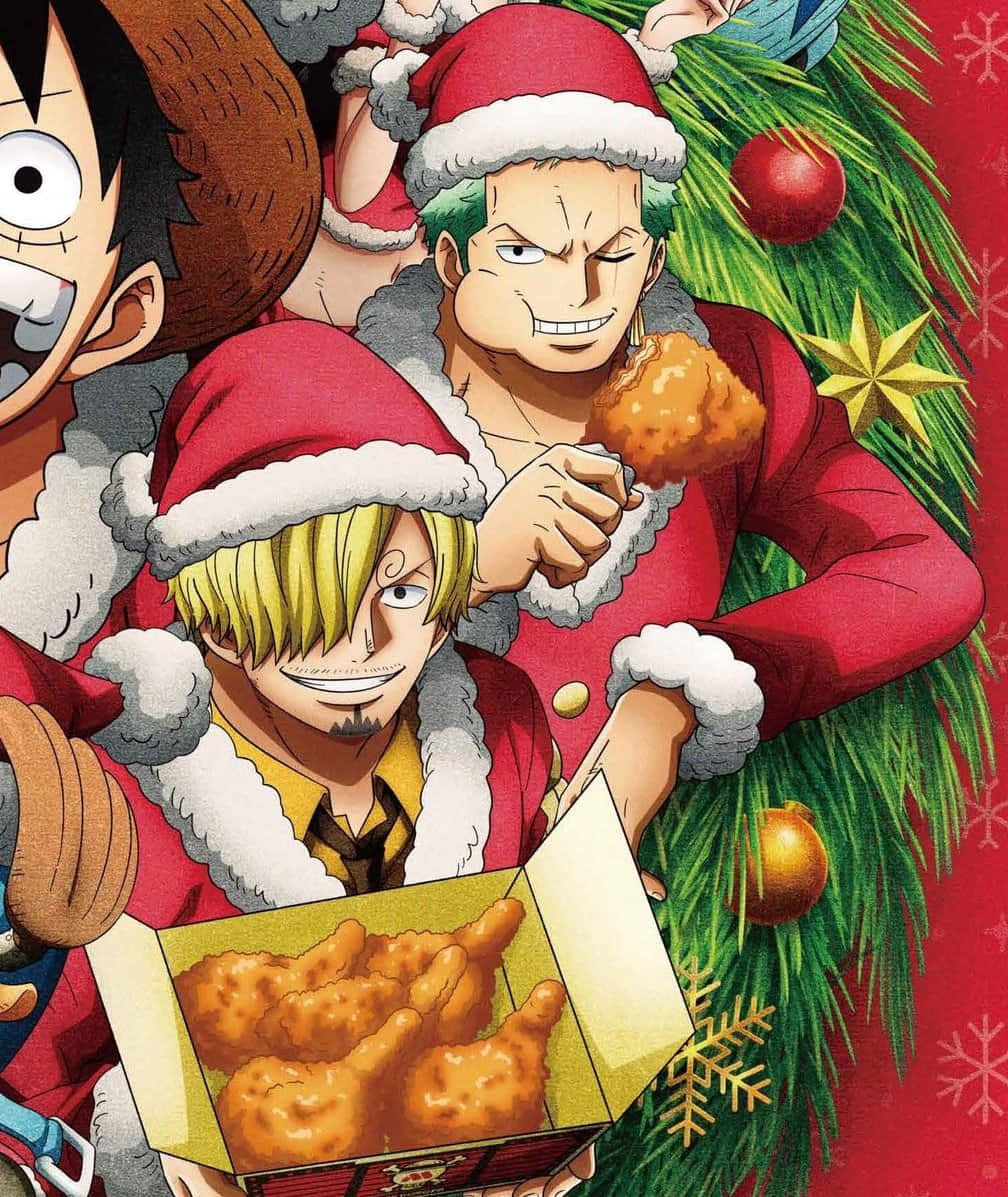 One Piece Christmas Celebration Wallpaper