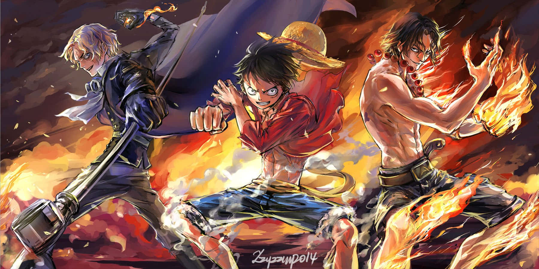 One Piece Luffy With Fire 5k Wallpaper