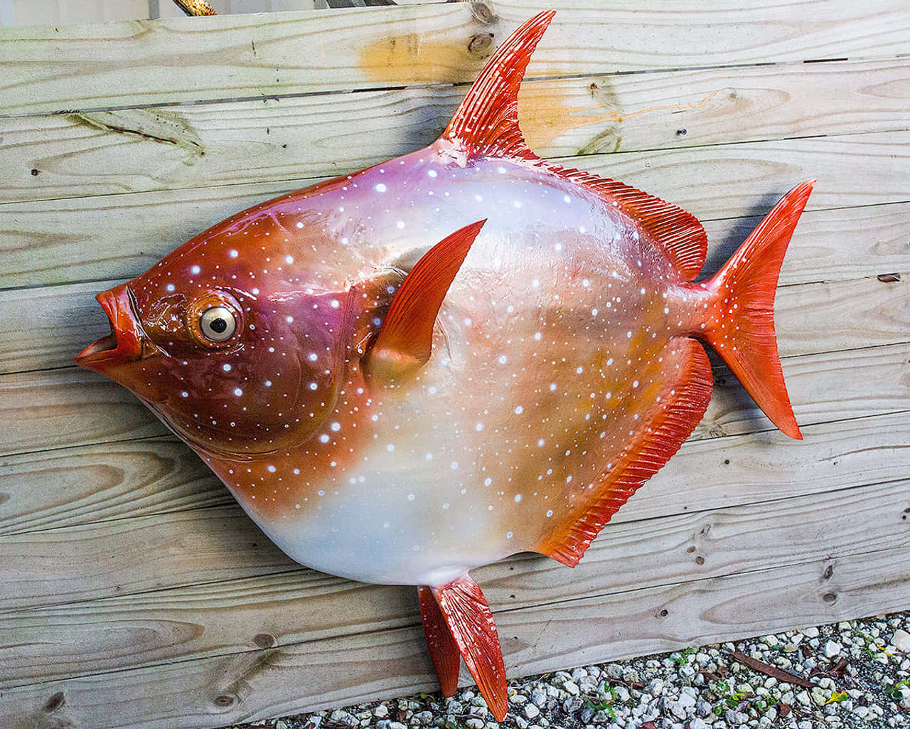 Opah Fishon Wooden Deck Wallpaper