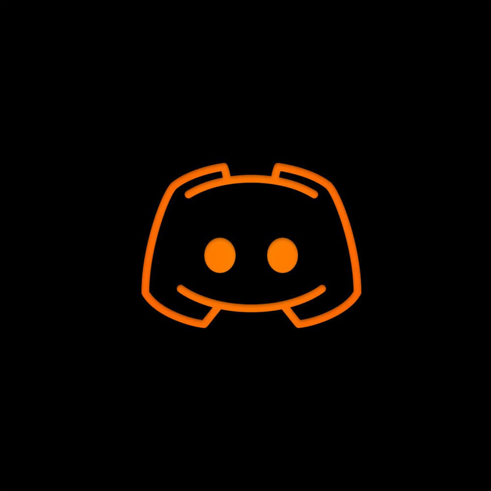 Orange Cool Discord Logo In Black Aesthetic Wallpaper