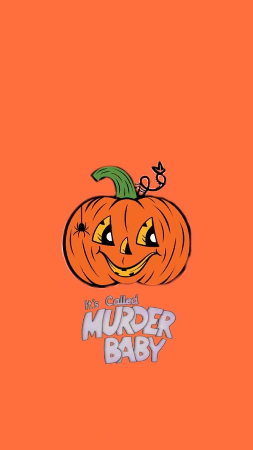 Orange Halloween Pumpkin Cartoon Murder Baby Wallpaper