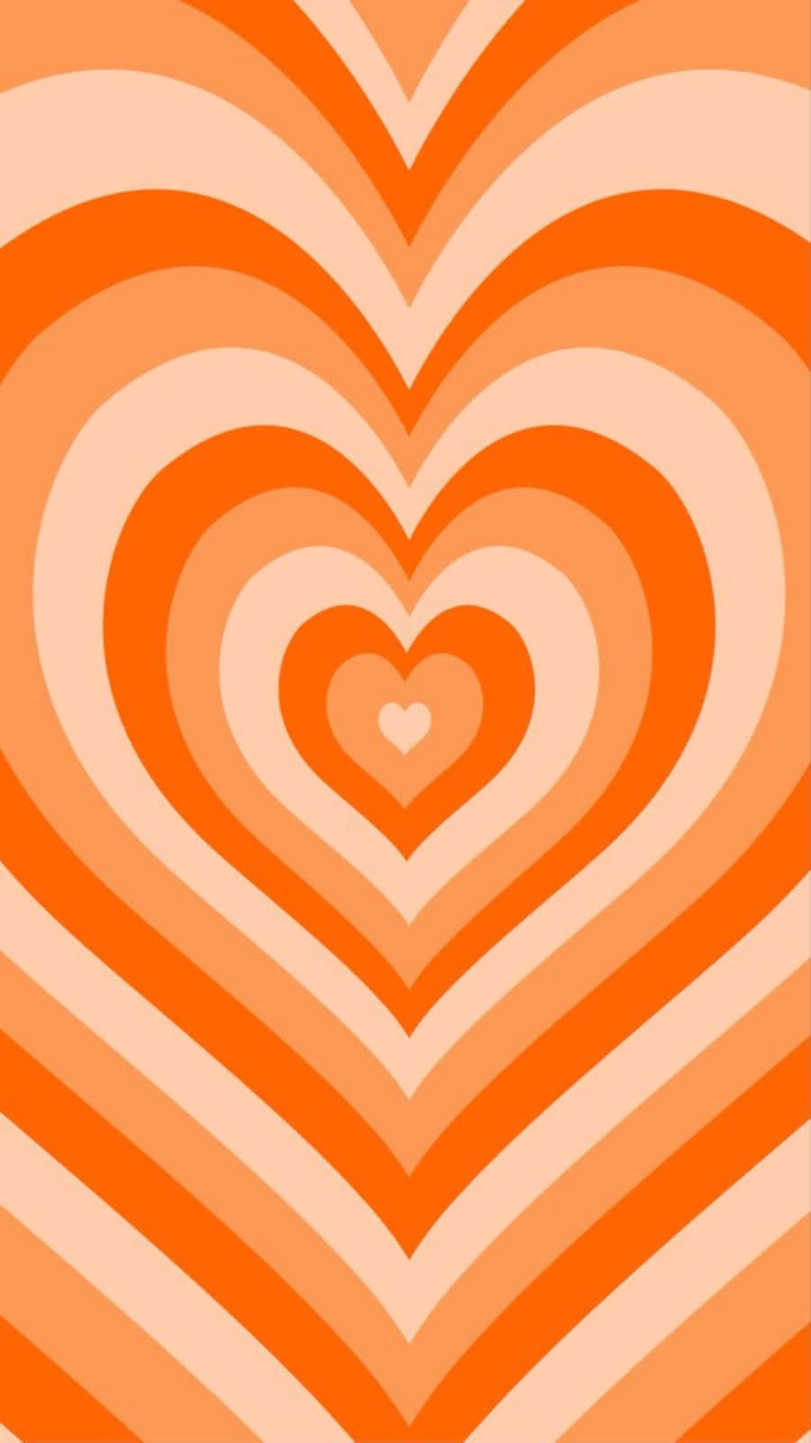 Orange Heart With Radiant Glowing Background Wallpaper