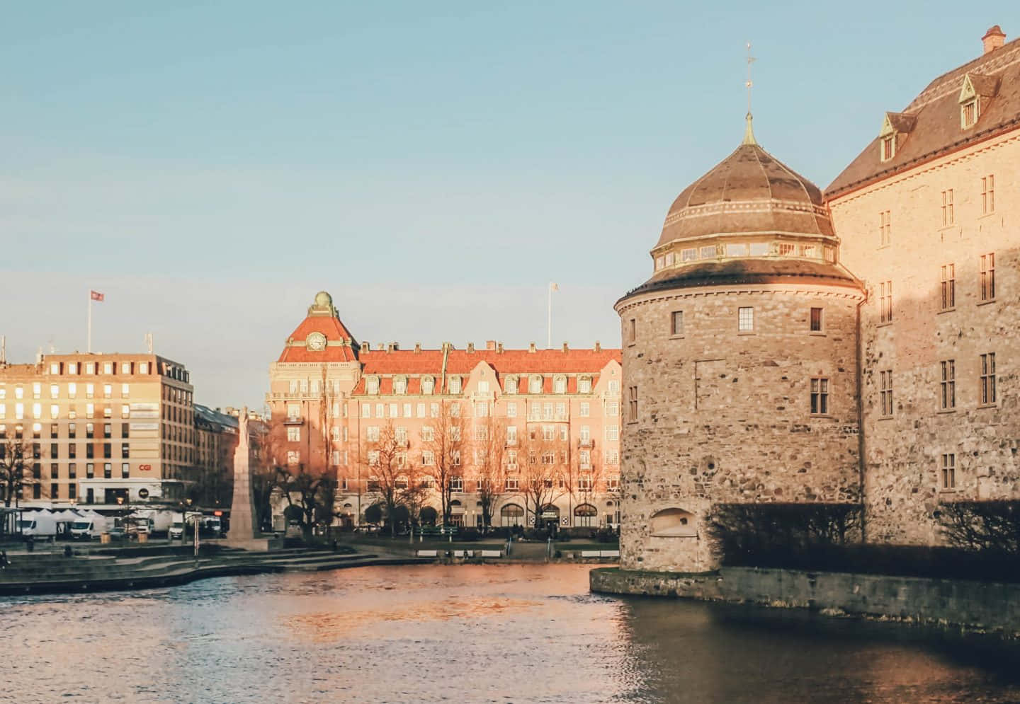 Orebro Castle Sweden Sunset Wallpaper