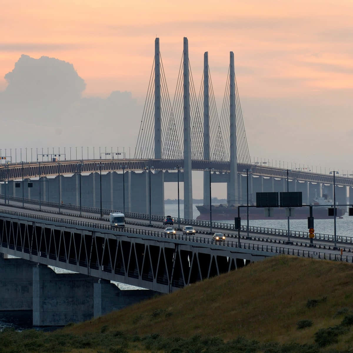 Oresund Bridge Section Malmo Sweden Wallpaper