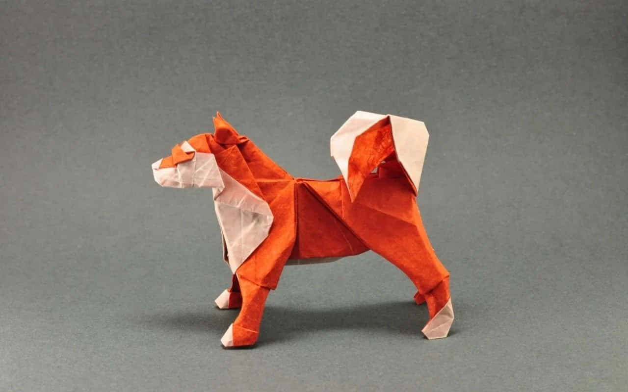 Origami Lion Sculpture Wallpaper