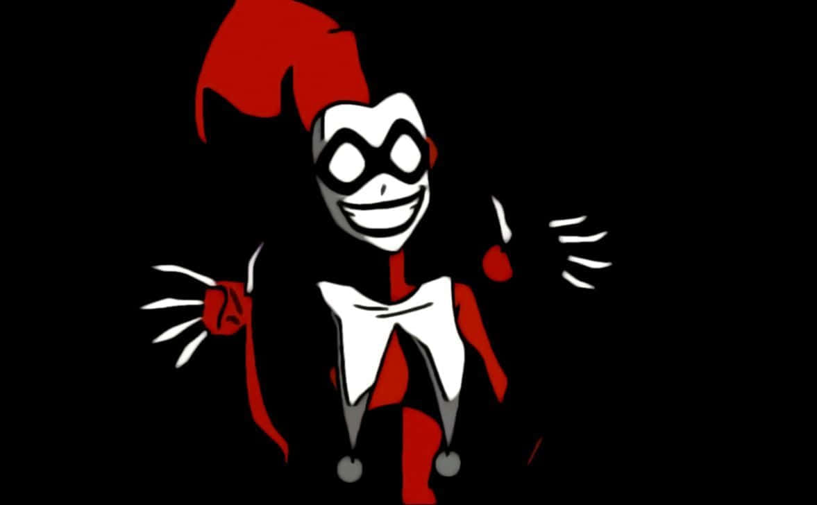 Original Harley Quinn Cartoon Jester Smile Wallpaper