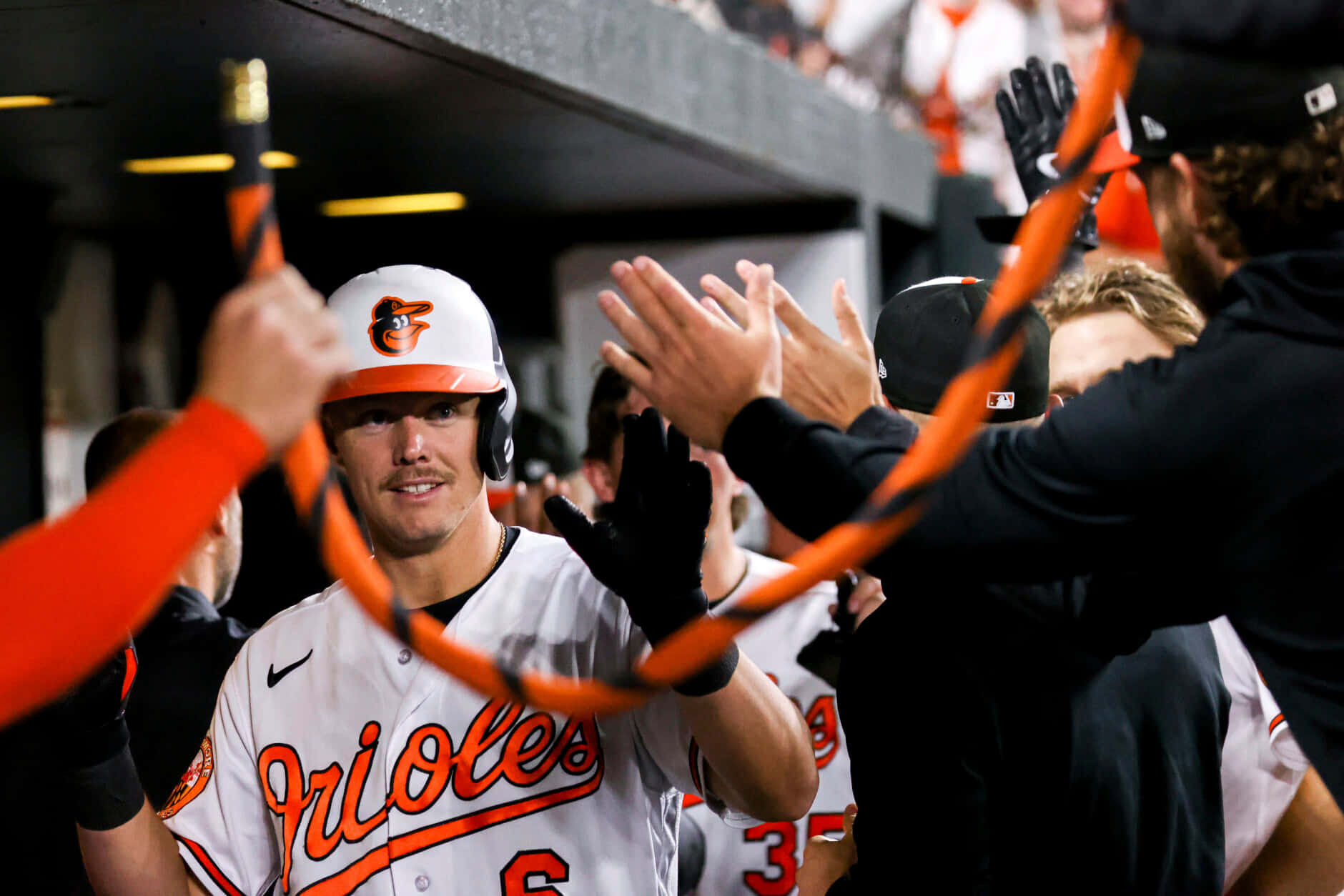 Orioles Player Celebration High Fives Wallpaper