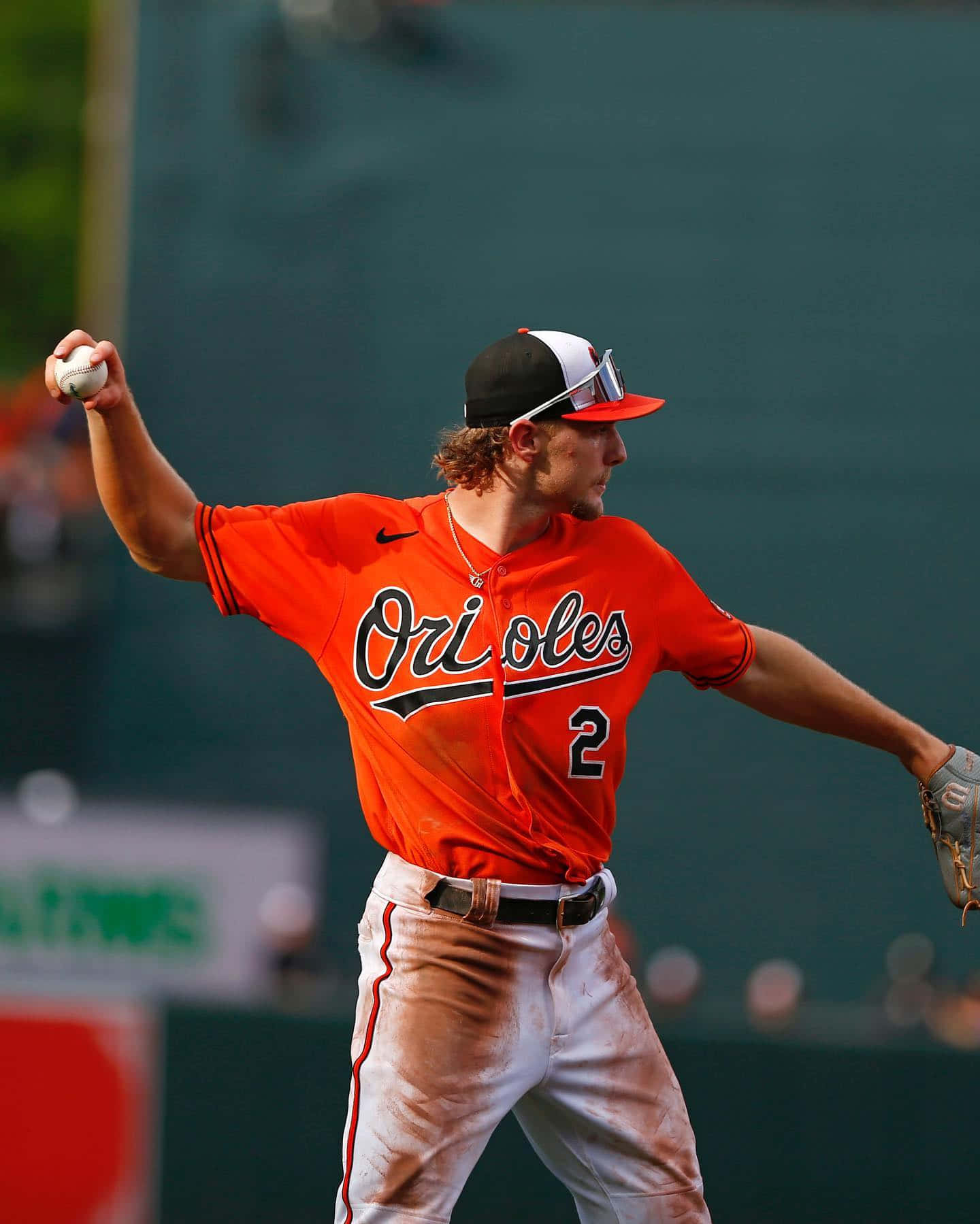 Orioles Player Throwing Baseball Wallpaper