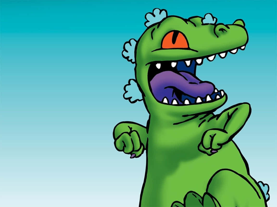 Ornery Green Dinosaur Raging Wallpaper