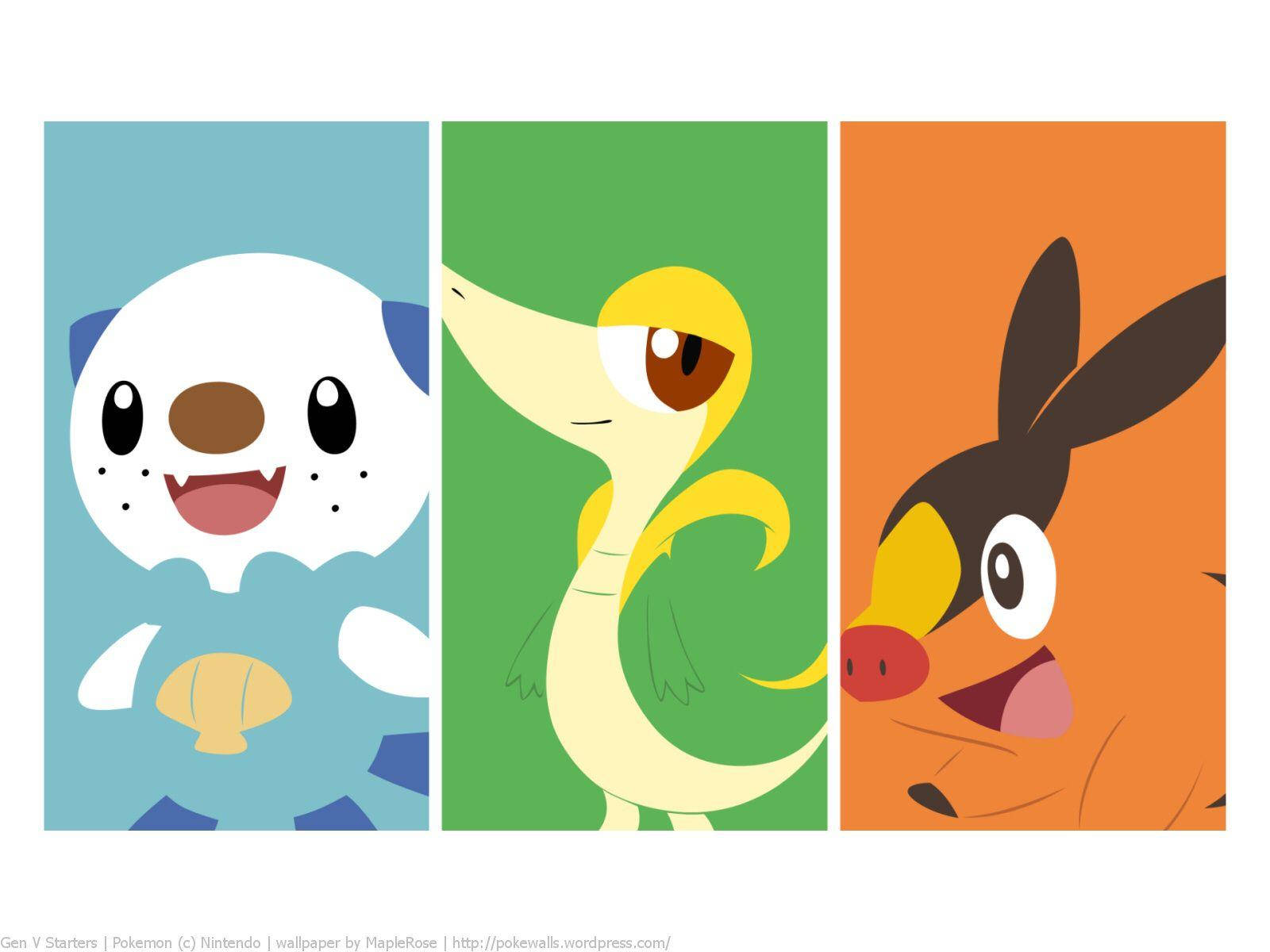 Oshawott With Serperior And Tepig Wallpaper