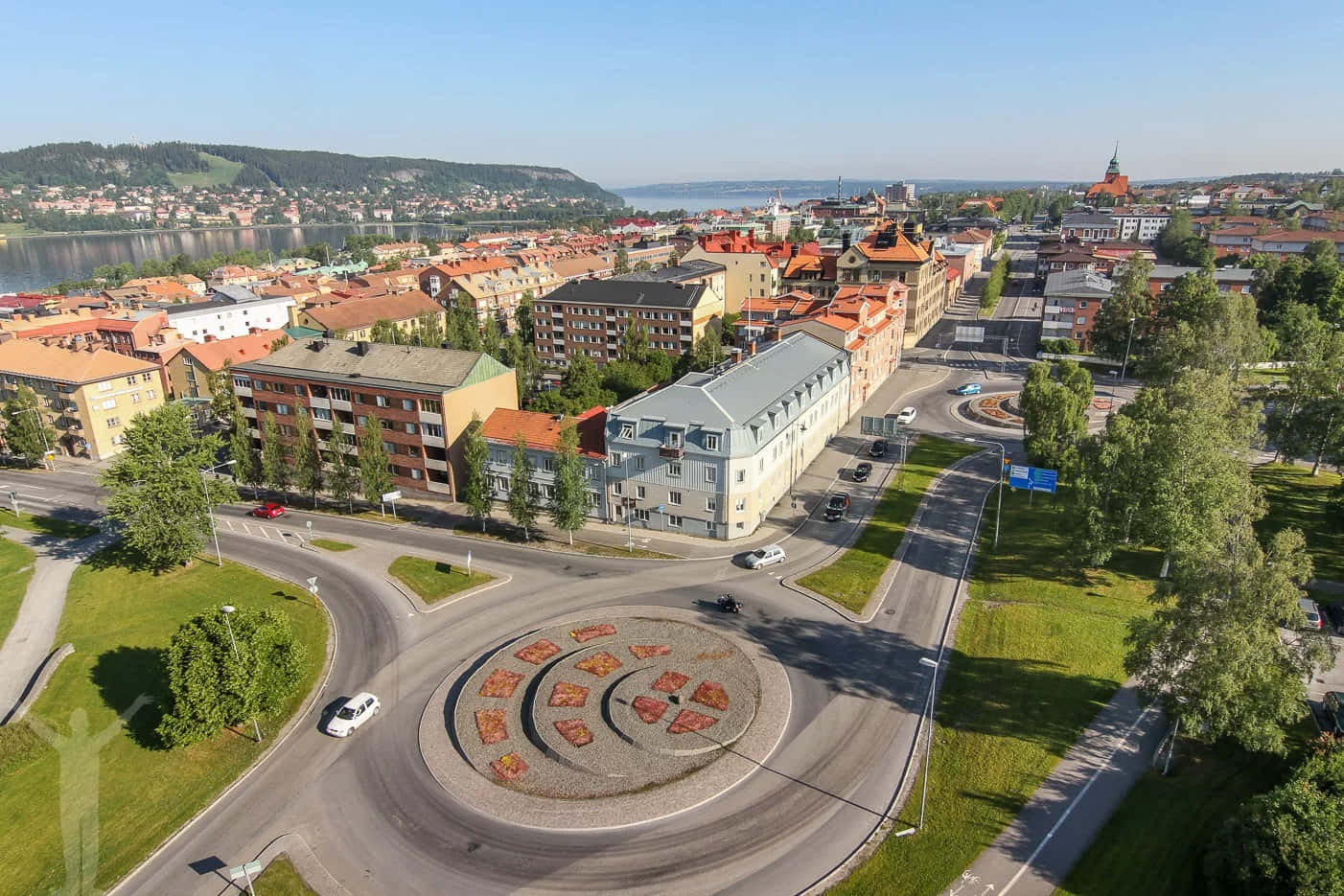 Ostersund Sweden Aerial View Wallpaper