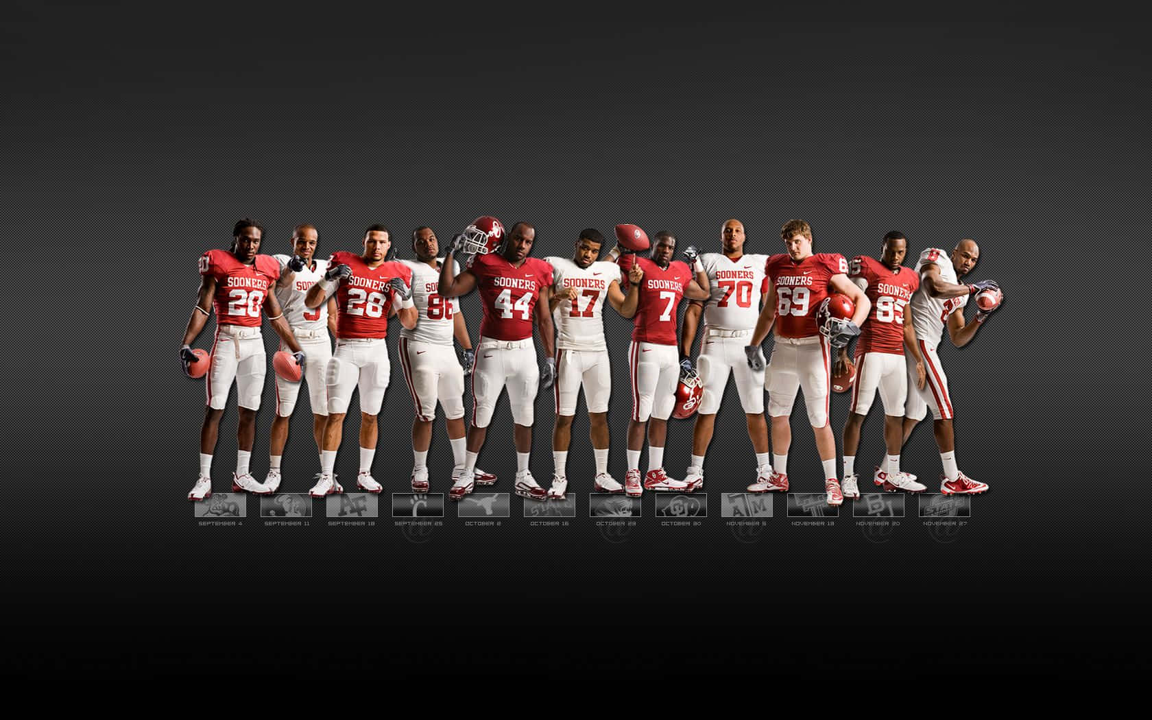 Ou Sooners Football Team In Gray Wallpaper