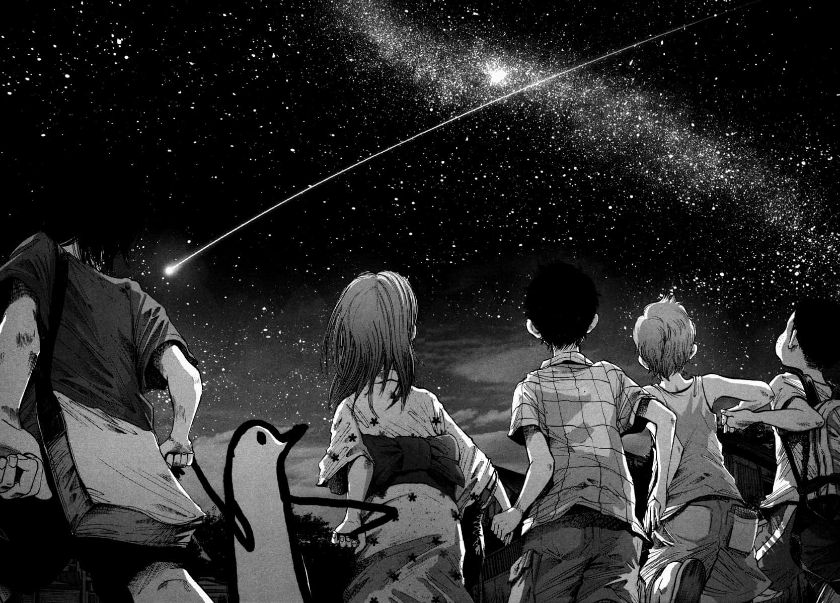 Ousama, Punpun, And Yuki Share A Heartwarming Moment Wallpaper