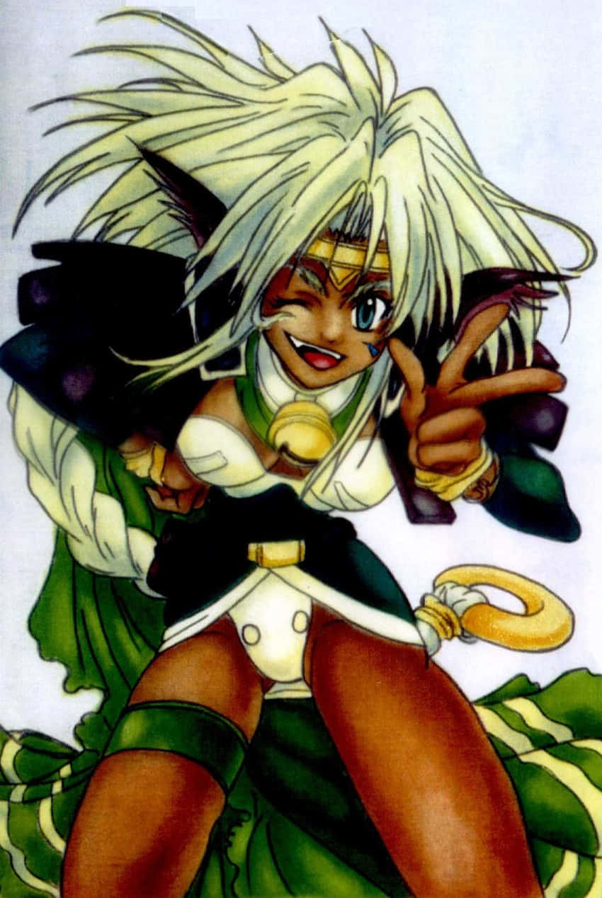 Outlaw Star Aisha Clanclan Winking Wallpaper