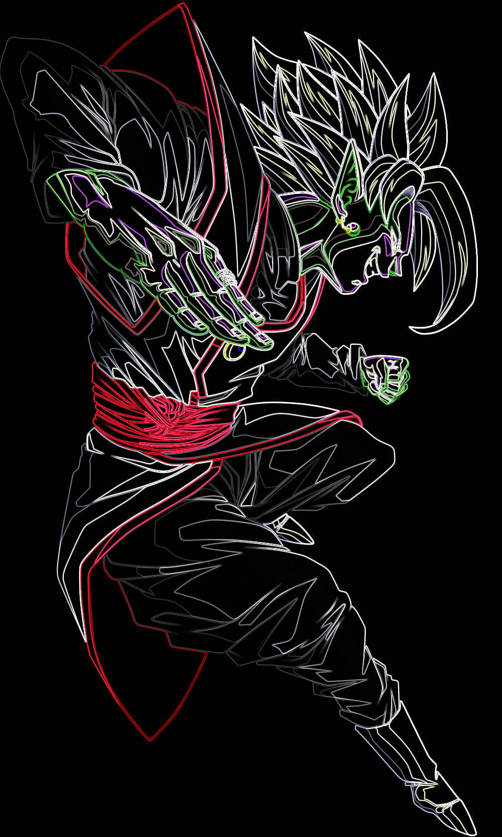 Outline Black Goku Live Wallpaper