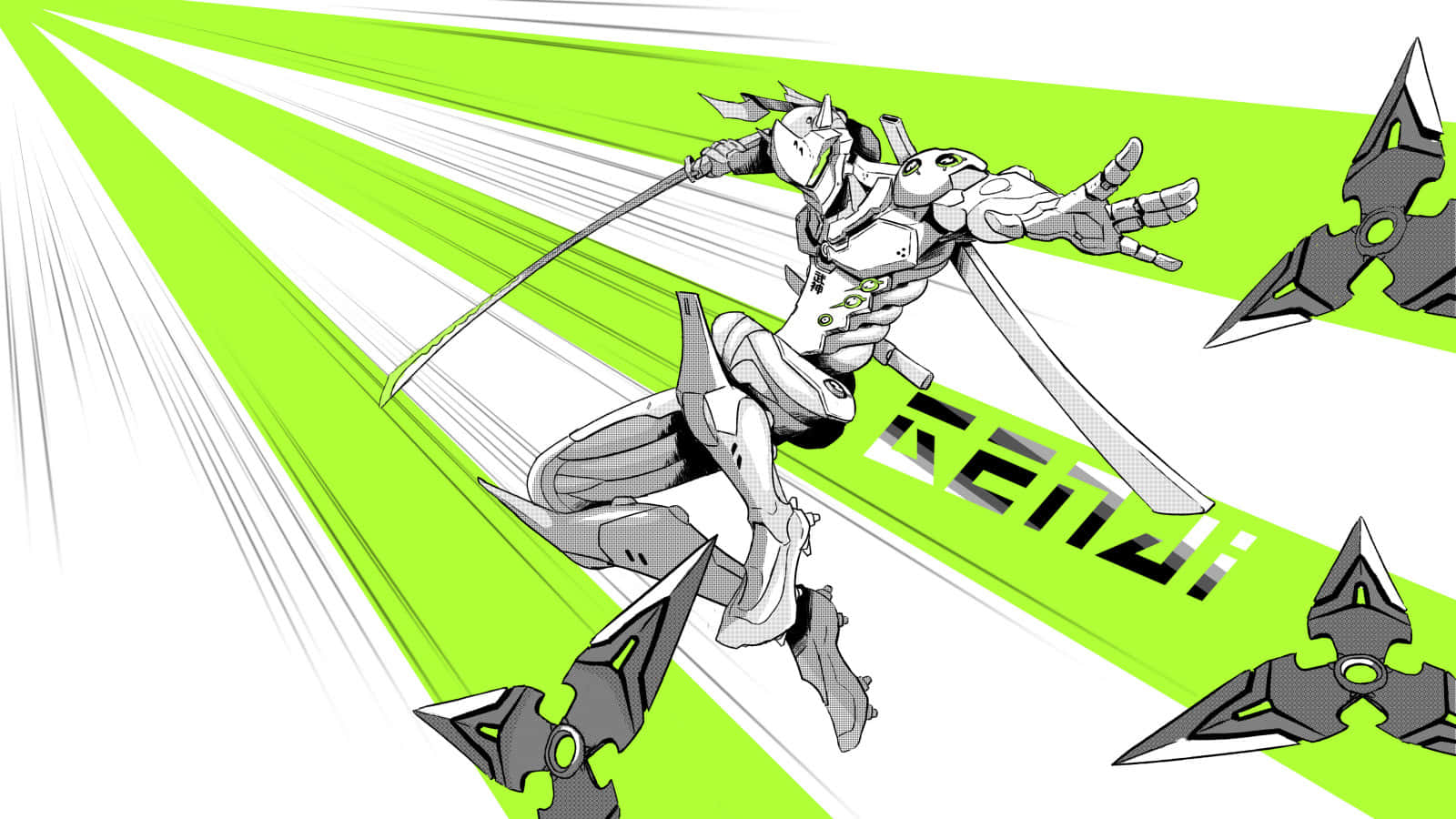 Overwatch Genji In Action Wallpaper