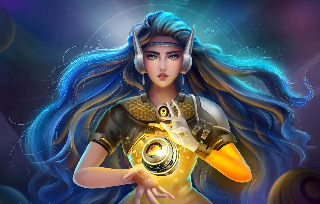 Overwatch's Symmetra Wielding Her Photon Projector Wallpaper