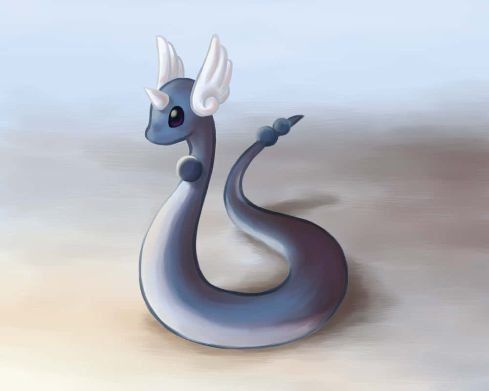 Painted Artwork Featuring Dragonair Pokemon Wallpaper