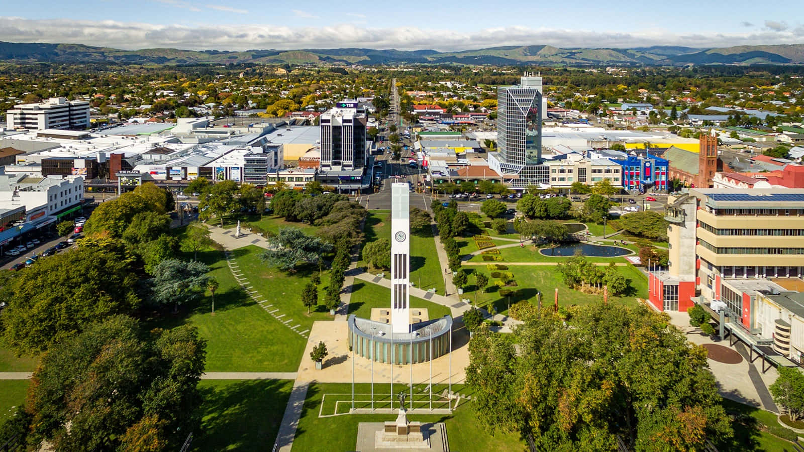 Palmerston North Cityscape Aerial View Wallpaper