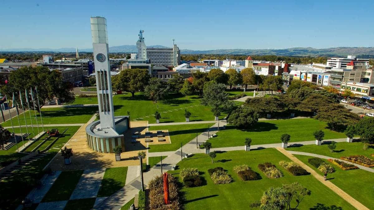 Palmerston North Cityscapeand Clock Tower Wallpaper