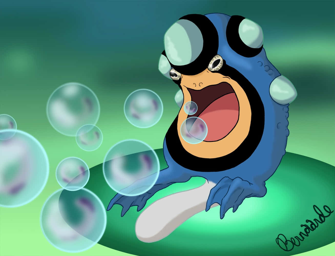 Palpitoad Blowing Bubbles Wallpaper