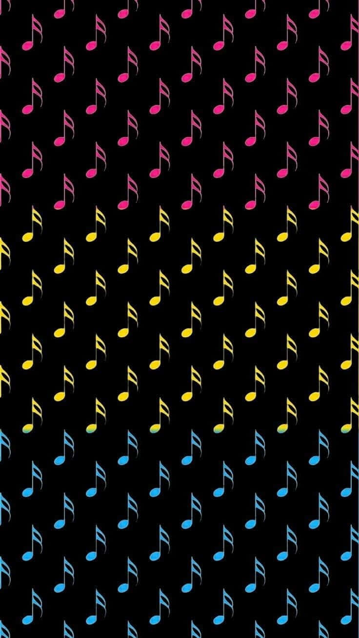 Pan Flag Eighth Note Music Pattern Wallpaper