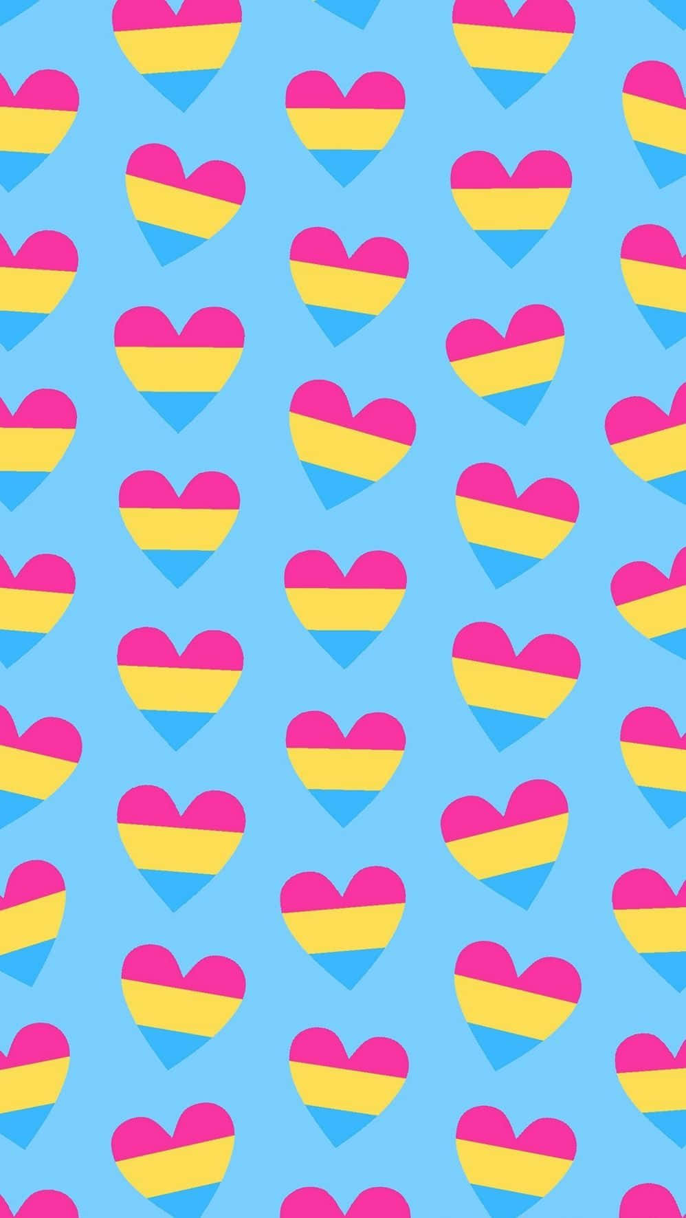 Pan Flag Heartbeat Blue Portrait Pattern Wallpaper