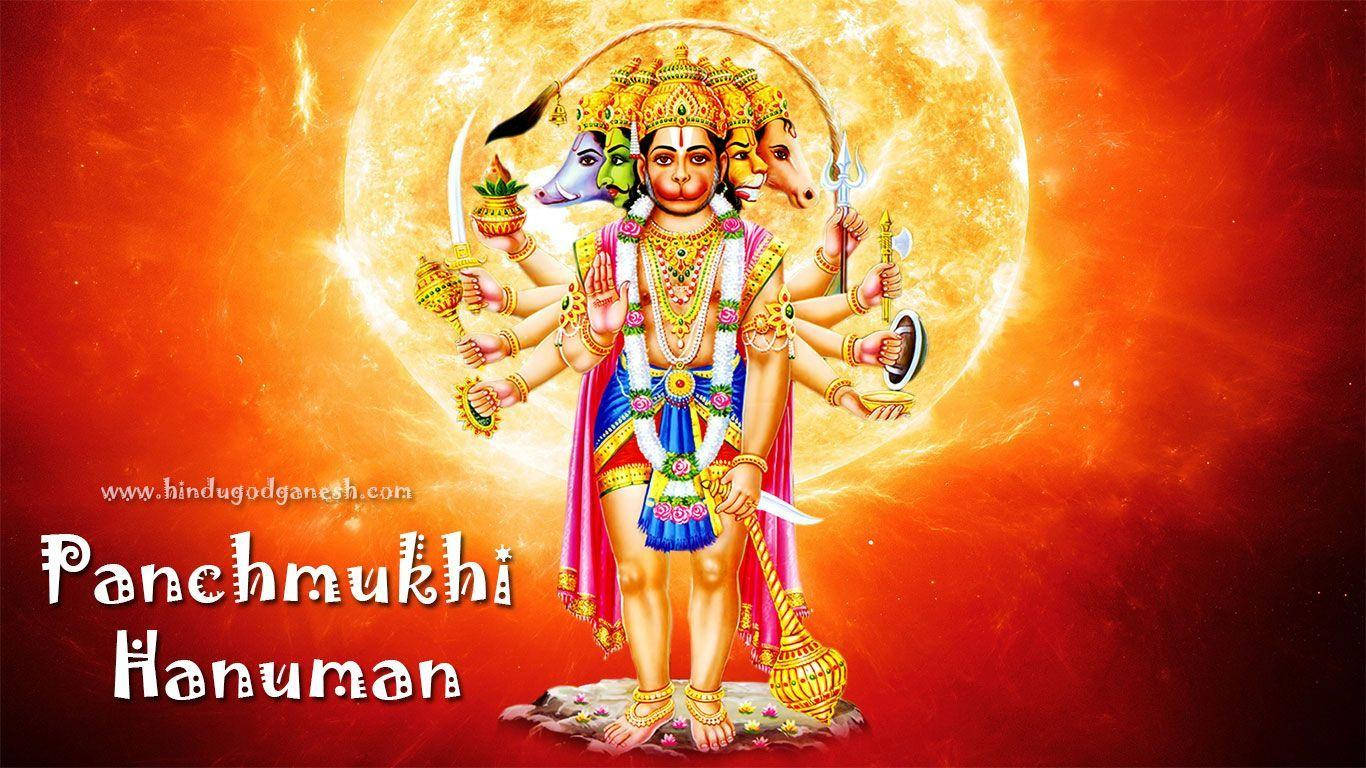 Panchmukhi Hanuman With Blazing Sun Wallpaper