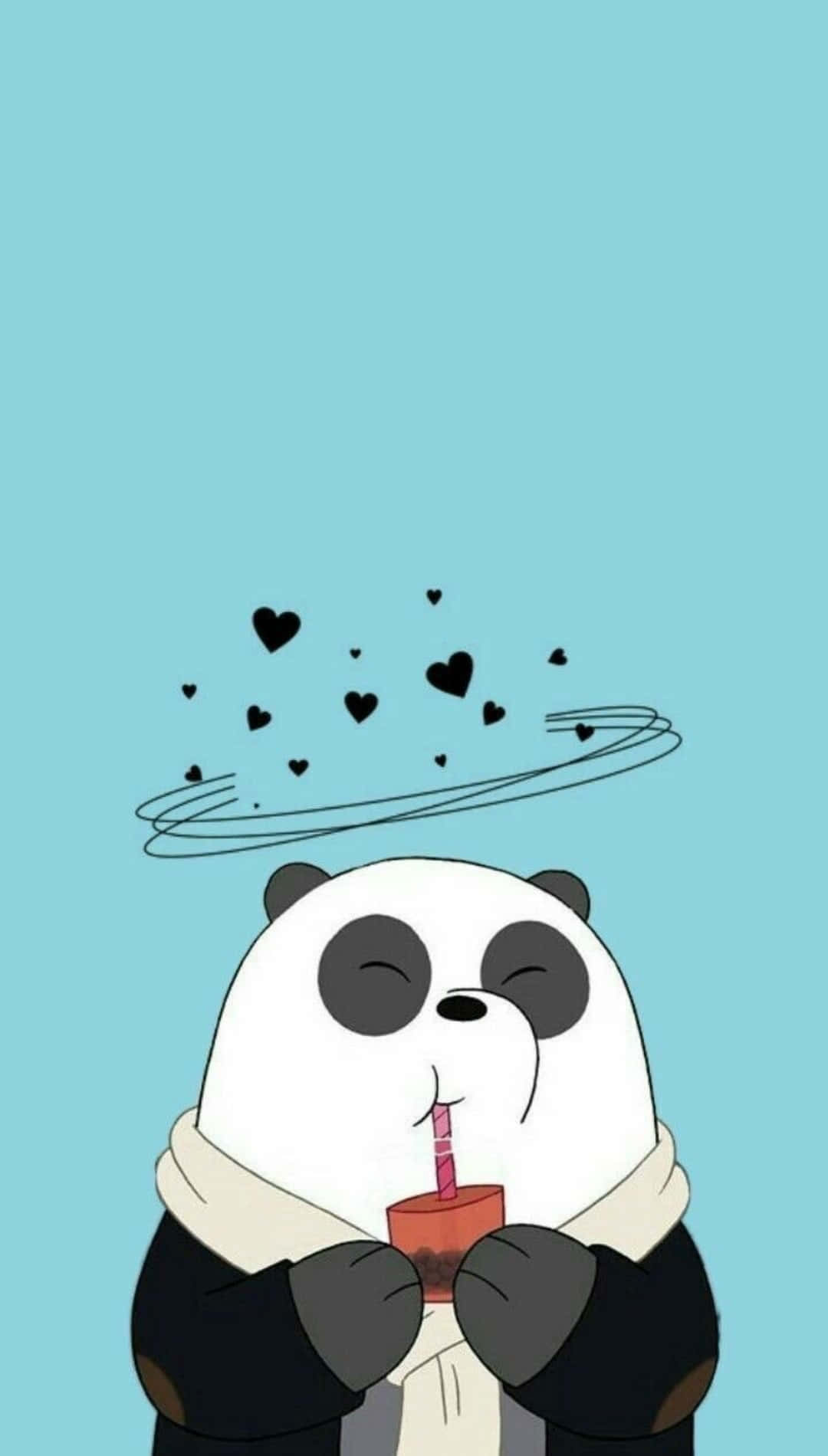 Panda_with_ Love_ Hearts_i Phone_ Wallpaper Wallpaper