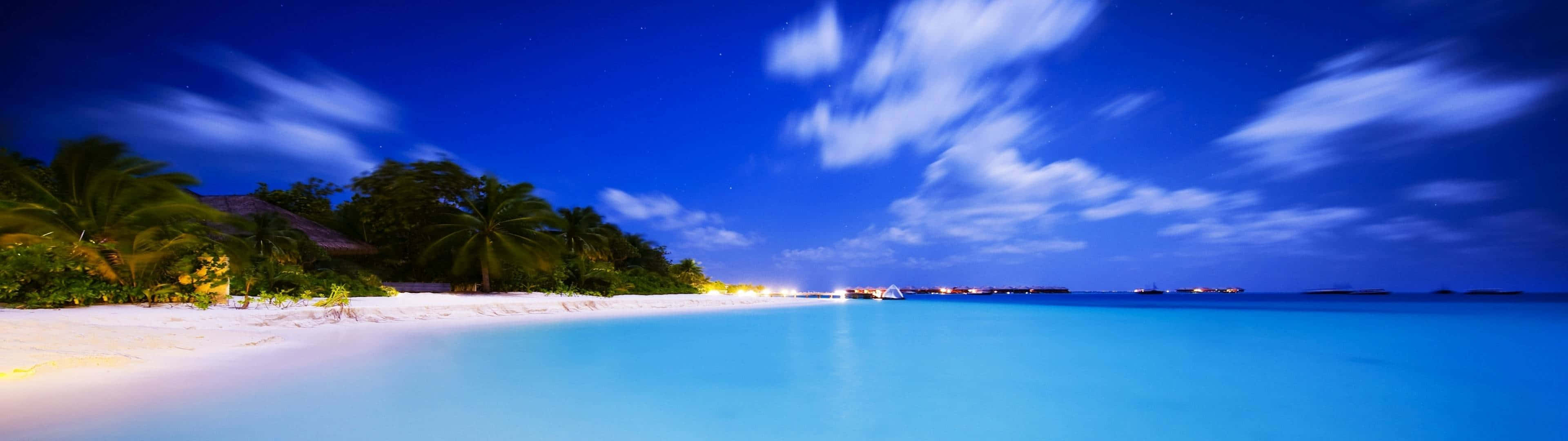 Panoramic Beach Dual Monitor Wallpaper