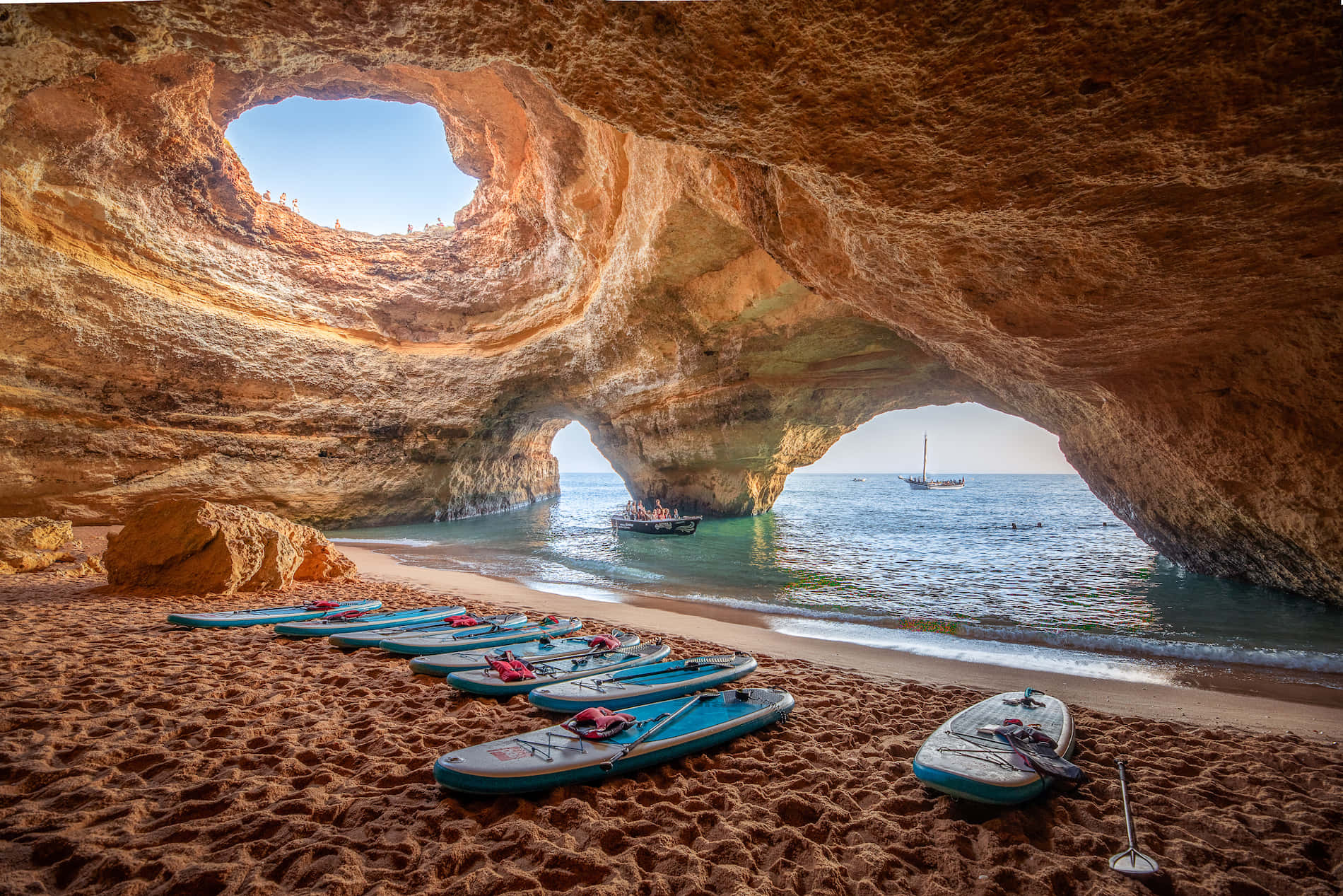 Panoramic View Of The Majestic Portuguese Beach Wallpaper