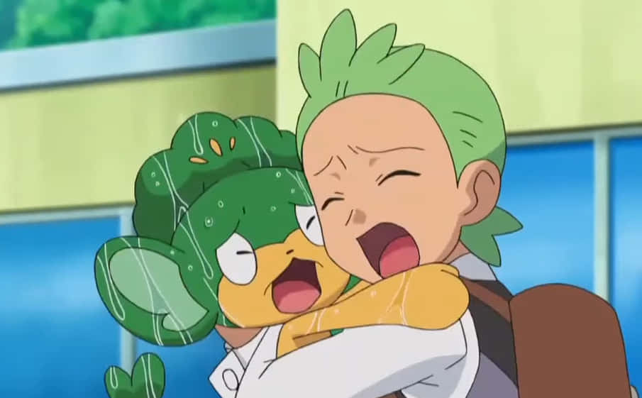 Pansage And Cilan Crying Wallpaper