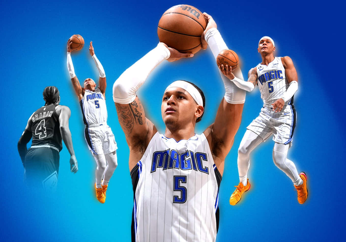 Paolo Banchero Orlando Magic Collage Wallpaper