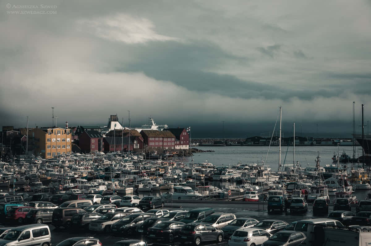 Parked Cars In Thorshavn Wallpaper