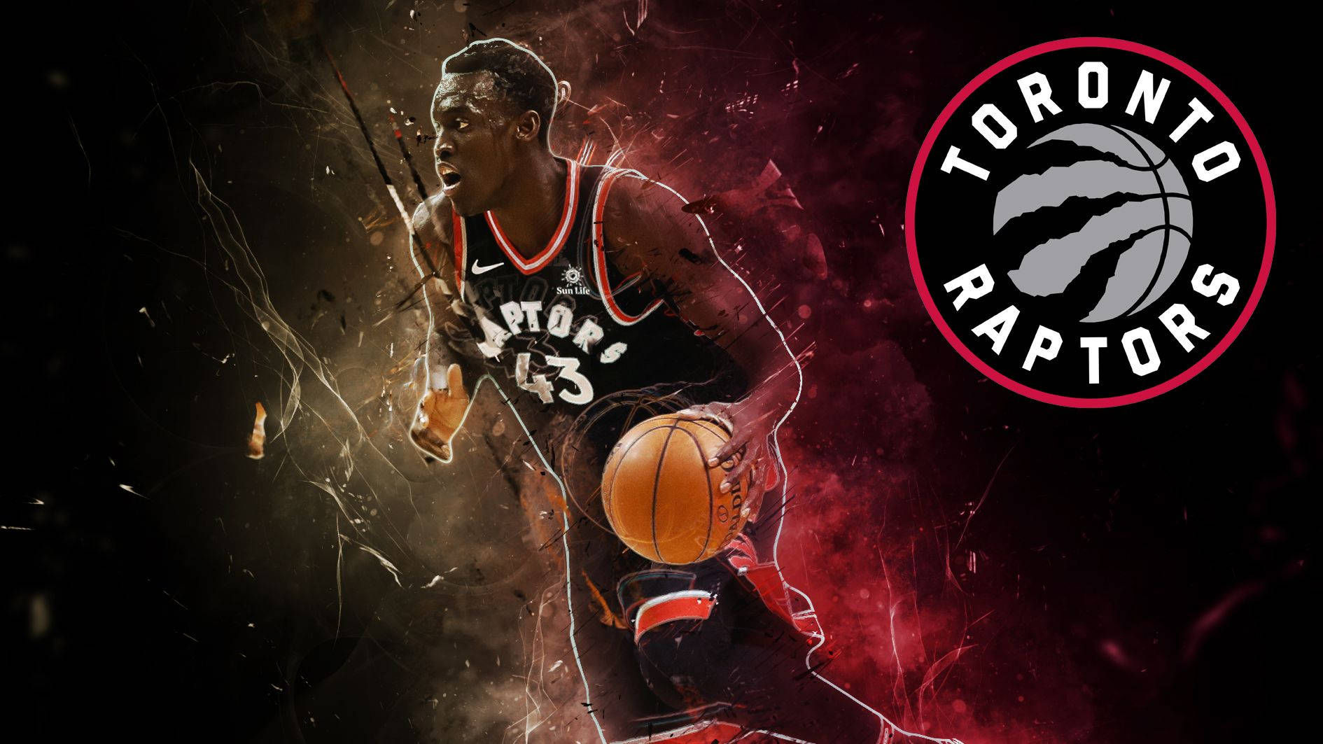 Pascal Siakam Raptors Logo Wallpaper