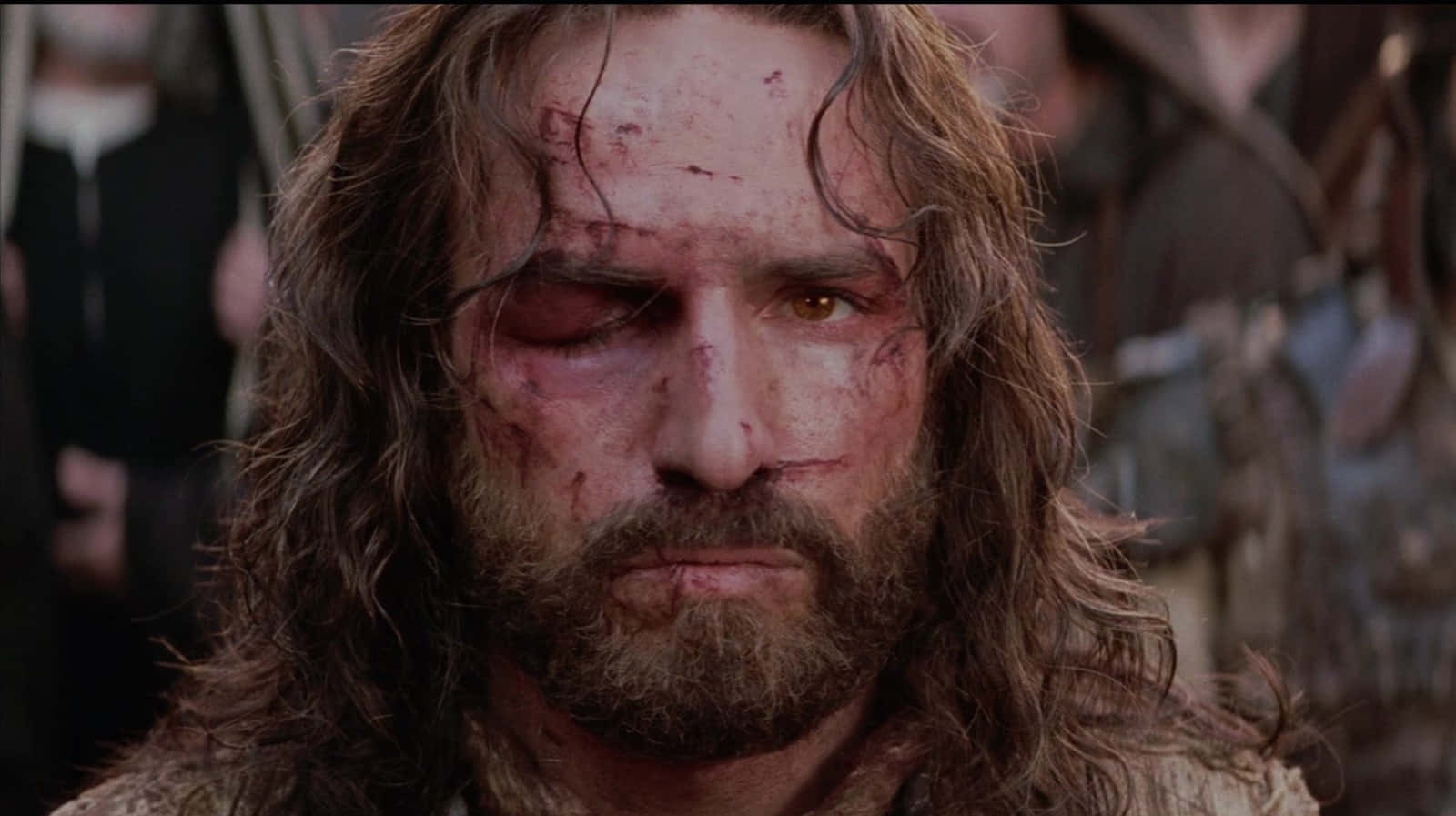 Passion Of Christ_ Bruised Man Closeup Wallpaper