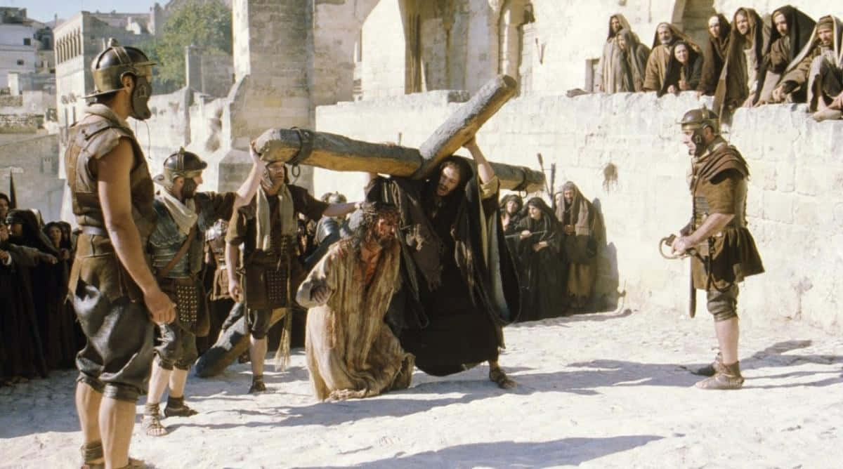 Passion Of Christ_ Carrying The Cross_ Scene Wallpaper