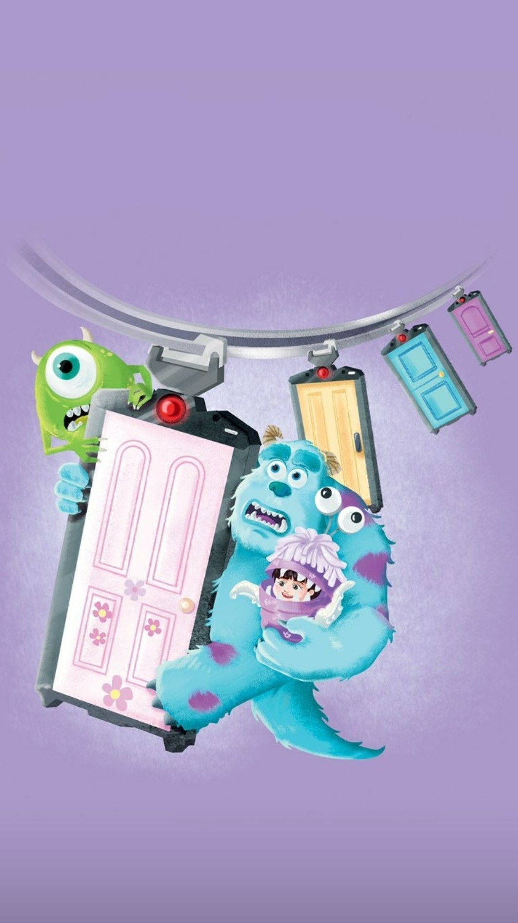 Pastel Artwork Of Monsters Inc Wallpaper